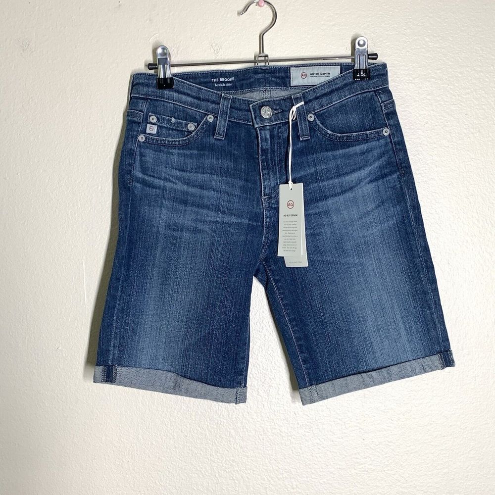 AG Adriano Goldschmied Dark Wash Denim Bermuda Shorts